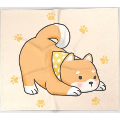 Baby Shiba Throw Blanket Portable Soft Picnic Blanket Warm Sofa Bed Sheets Flannel Blanket for Bed