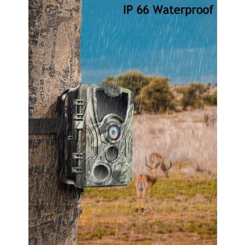 Trail Hunting Camera HC801A 20MP 1080P IP66 Waterproof Cameras Night Version Photo Trap 0.3s Trigger Wildlife Cams Solar Panel
