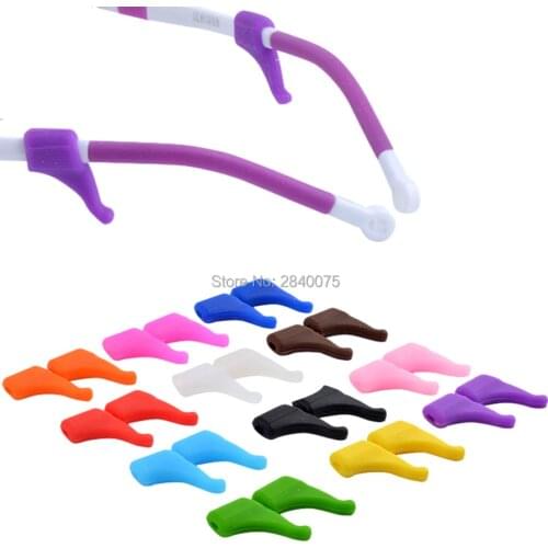 Wholesale 50pairs=100pieces eyeglass eyewear glasses Anti Slip silicone ear hook temple tip holder glasses accessories 12colours