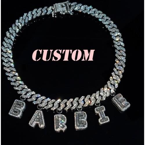 Bling Initial Necklace, Custom Name Necklace, Unique Personalized Jewelry Gifts for Her, Name Choker for Womens Jewelry