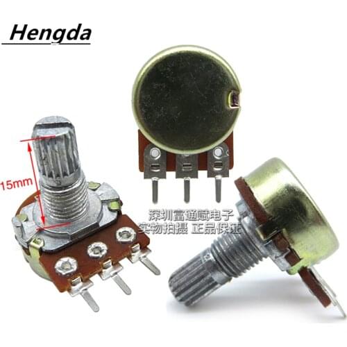 10pcs WH148 Switch Potentiometer Single Channel B1k B2K B5K B10K B20K B50K B100K B250K B500K B1M Axis 15MM