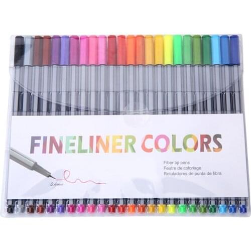 Professional 0.4 Mm 24 Fineliner Pens Color Fineliners Set Markers Colorful Art supplies Marker Painting brush pen manga colores