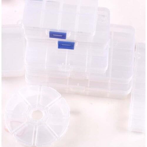 Compartments Plastic Storage Box Transparent Organizer Box Jewelry Earring Bin Case Practical Tool Holder Case 8-15 Grids c2430