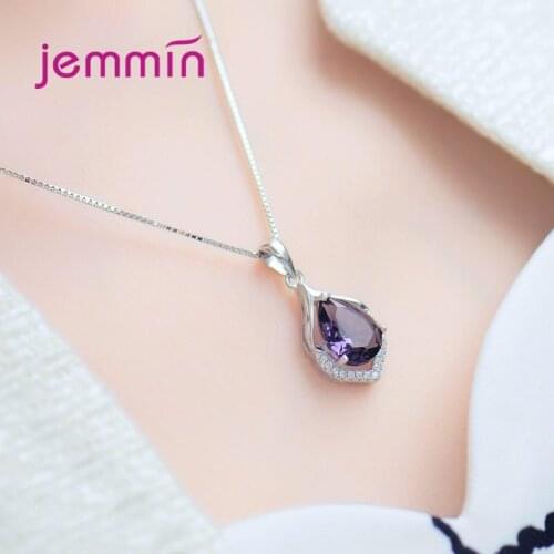 Luxury Statement Pendant Necklace For Women Girls 925 Sterling Silver CZ Cubic Zircoina Fashion Jewelry Wholesale