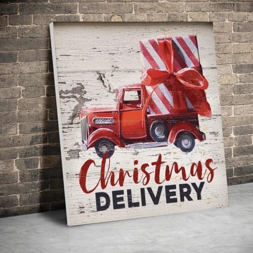 Framed Christmas Delivery Tractor Posters Bobys Canvas Paintings Wall Art Canvas Prints Pictures Baby Kids Room Decor