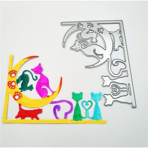 9.4*6.8cm moon cat die Cutting dies metal crafts paper die-cutting /DIY embossing Easter Halloween Scrapbooking