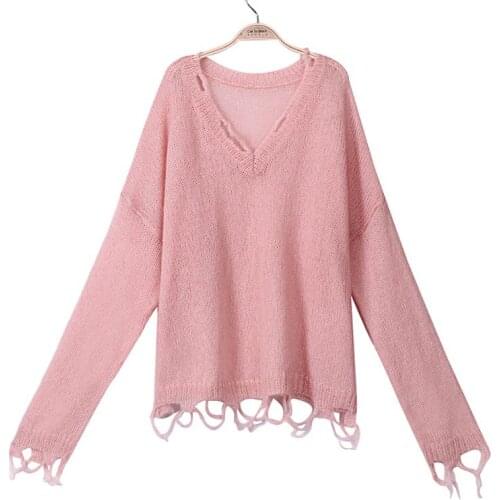 Spring autumn womens fashion pullover loose Korean version new wild long-sleeved cute sweet thin section lazy net red sweater