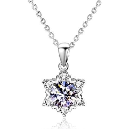 MIQIAO 925 Sterling Silver Snow Diamond Crystal Zircon Pendant Vintage Collar Chains Necklace for Women Couple Wedding Jewelry