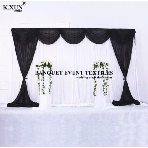 10ft 20ft Ice Silk Wedding Backdrop Curtain Stage Background With Colors Swag Drapery Event Party Decoration