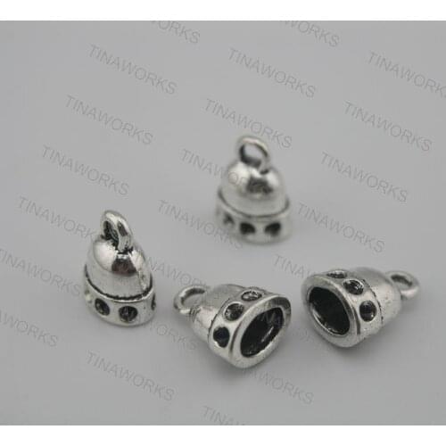30Sets/60pcs Dia. 8.0x5.0mm Antique Silver Dotted Jewelry End Caps/Clasp---CLP1095
