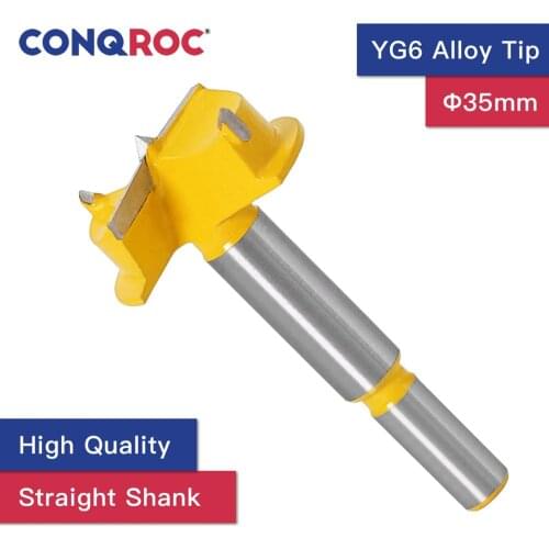 35mm Forstner Drill Bit Wood Hole Saw Cutter Alloy Tip YG6 Hinge Open Woodworking Straight Shank Drill Bit