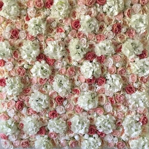 3D Artificial Flowers Wall And Fake Flower Row Use Rose For Wedding Background Decoration