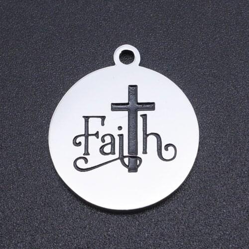5pcs/lot 100% Stainless Steel Faith Cross Charms Pendants Wholesale Never Tarnish Jewelry DIY Making Charms