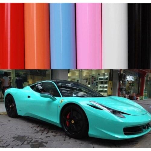 50*150 Car Styling Stickers PVC Glossy Vinyl Body Film Orange Blue Wrap Bubble Free Car Wrapping Film Many Colors for Choice