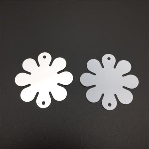 50g 35mm Big Flower Loose Large Flat Sequins Sewing Crafts With 2 Side Holes Silver White Confetti Spangles