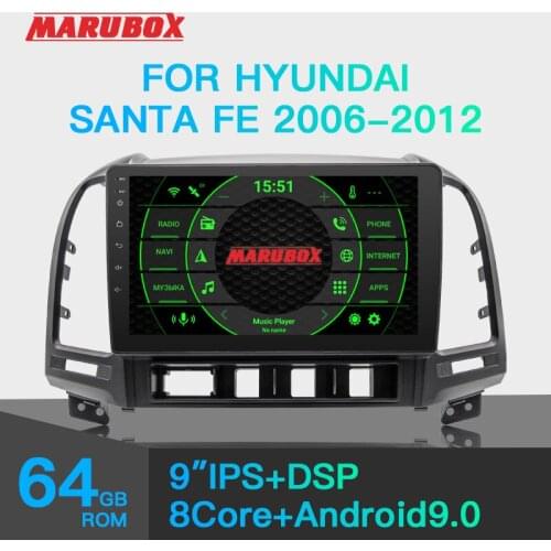 MARUBOX Car Radio For Hyundai Santa FE 2006-2012 Multimedia Video Player Navigation GPS Android 9.0 64GB Audio Auto 8 Cores