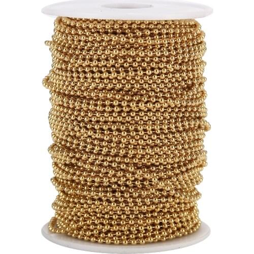 1.5mm/2.4mm/3mm Stainless Steel Ball Bead Chain gold tone Jewelry Accessories DIY Making