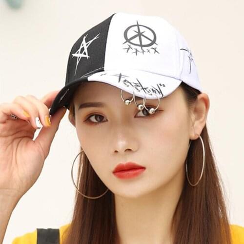 New Stitching long streamers Matching Pentagram Graffiti Baseball Cap Student Young Men And Women The Spring Summer Sun Hat Cap