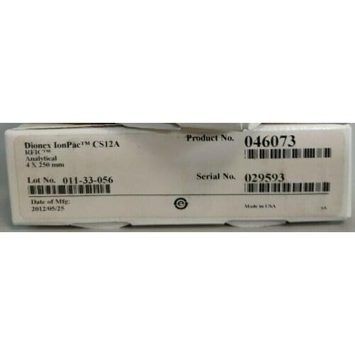 For Ion Chromatography Column IonPac CS12A Dion, Article no. 046073 250*4mm