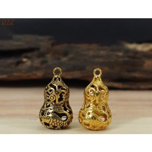 Feng Shui Decor Brass Copper Covered Gourd Wu Lou Hu Lu Chinese Lucky Charm Ancient Tai Chi Daming Mantra Home Decoration Gift