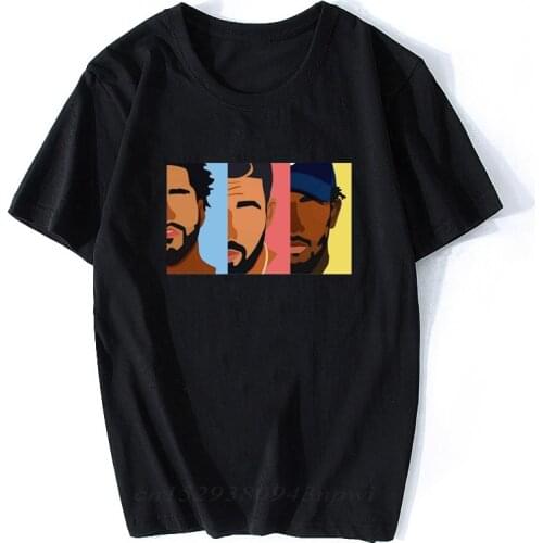 Drake J Cole Kendrick Lamar Hip Hop Mens T-shirts Fashion Cool Design Men Cotton T-shirt Streetwear Rap Rock Aesthetic Clothes