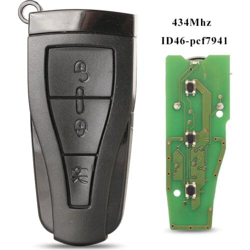 Jingyuqin Smart Remote Car Key Fob 3 Buttons 434MHZ ID46 pcf7941 Chip for MG MG550 MG6 Keyless Go Replacement