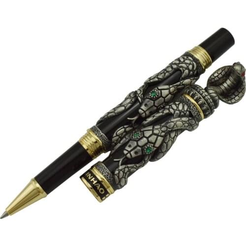 Jinhao Snake Vintage Rollerball Pen Gray Cobra 3D Pattern Texture Relief Sculpture Technology Noble Collection Gift Pen