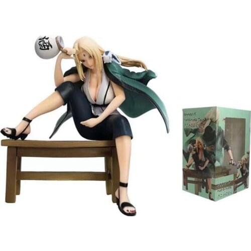 Naruto Anime Naruto Gem Zitten Met Wijn Pot In Duizend Handen Tsunade Pvc Beeldjes Voor Decoratie Collection Gift Toy