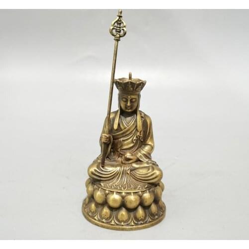CHINA antique brass fengshui Bodhisattva of dizang King small Statue Metal crafts family decorations statue