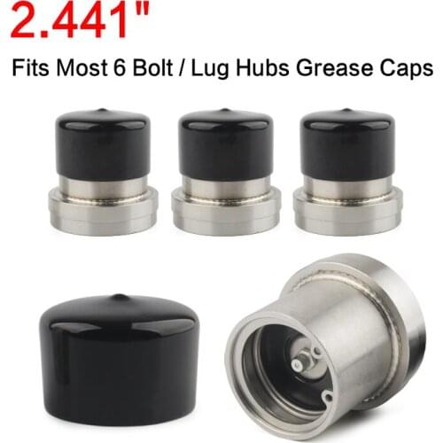 4psc 2.441"Stainless Steel Boat Trailer Bearing Buddy Kits w/ Protective Grease Bra Fits Most 6 Bolt / Lug Hubs Grease Caps