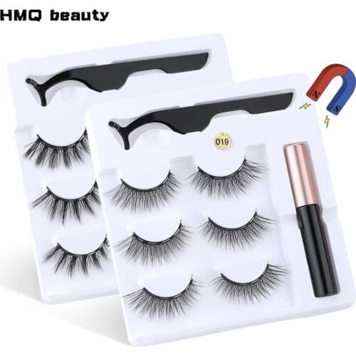 Magnetic Eyelashes Eyeliner Eyelash Curler Set5 Magnet Natural Long Magnetic False Eyelashes With Magnetic Eyeliner