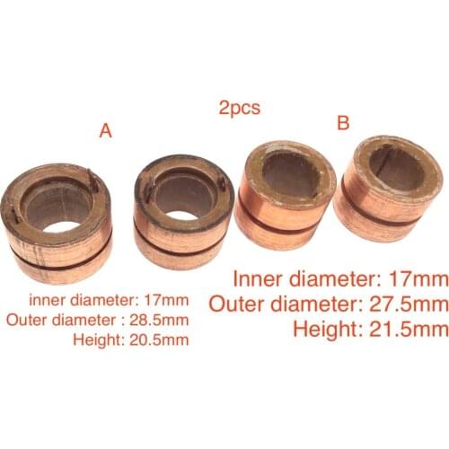 2PCS for Volkswagen old Santana Jetta car generator copper head slip ring collector