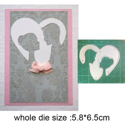 Wedding Couple Heart Frame Metal Cutting Dies Stencils For DIY Scrapbooking Decorative Embossing dies Handcraft Die Cut Template