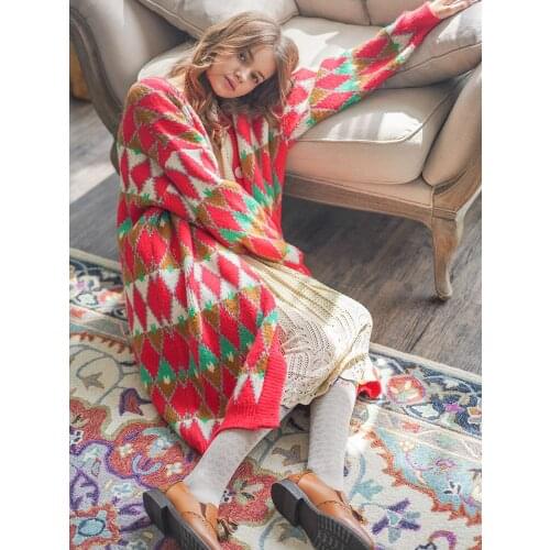 Mujer invierno sueter 2020 Women Autumn Winter Thick Warm Oversized Long Cardigan Woolen Knitted Christmas Sweater Loose ropa