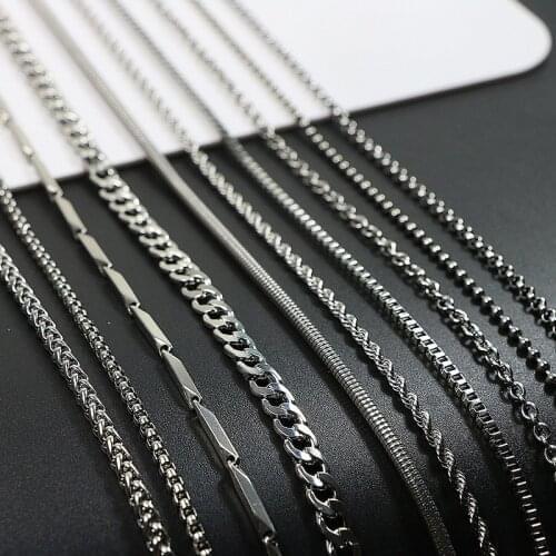Fashion New Chain Necklace Men Titanium Steel Chain Necklace Link Chain Punk Choker Male Chain Necklace Jewelry Gift Accessories