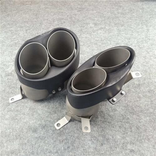 1 Pair Car Muffler Tip For Akrapovic Muffler For RS7 RS6 RS5 RS4 RS3 2013 2014 2015 2016 2017 2018 Tailpipe Nozzles Exhaust Pipe