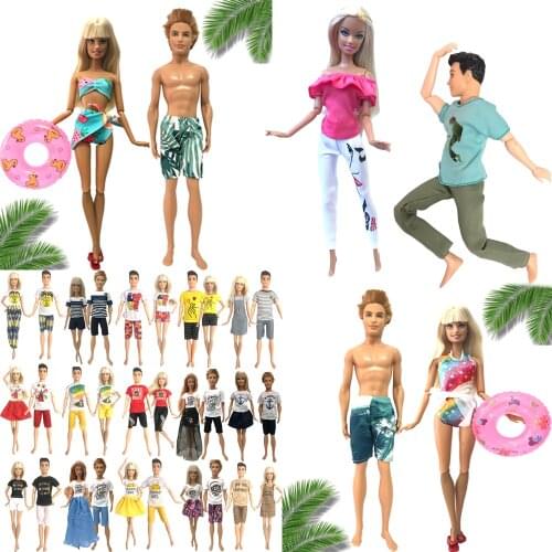 NK 2 Set Mixed Male And Female Doll Aristocratic Suits Casual Autumn Clothes Top Fashion Suit For Barbie Doll Toys Gifts JJ 6X