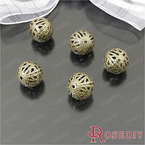 Wholesale Diameter 6mm/8mm/12mm/18mm Antique Bronze Iron Hollow Beads Diy Jewelry Findings Accessories (JM4909)