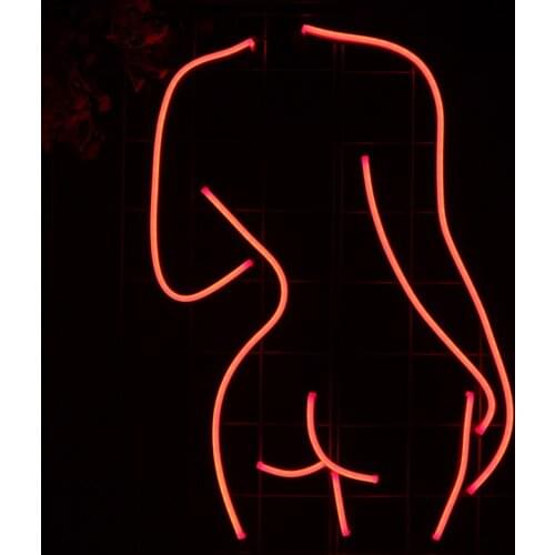Sexy Neon Light Sign Custom Led Girls Back Visual Art Bar Club Wall Hanging Flexible Decor Party Room Custom Light Up Sign