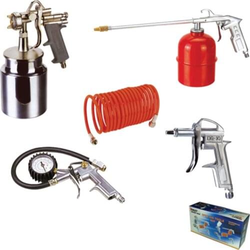 Max Extra 5 Piece Spray Gun Set Diesel Gun Short Air Gun Tire Inflator Spral Hose