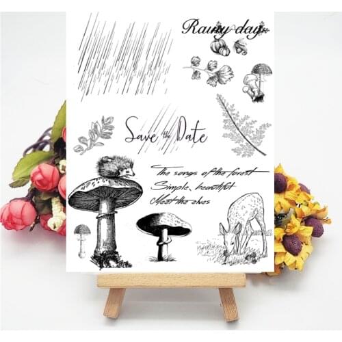 14x18CM Mushroom Rain Ladies Transparent Seal Clear Stamps Silicone Seal Roller Stamps DIY Scrapbook Album / Card Production