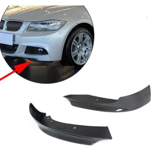 Carbon Fiber Front Bumper Lip Splitters Apron Winglets Flaps Spoiler for BMW 325i 335i E90 LCI Sedan 4-Door 2009 - 2012