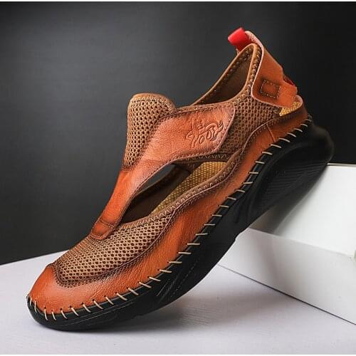 KEZZLY Summer The Mens Casual Leather Flat Medical Shoes Cholas Kari Man Clogs Jelly Platform Gladiator Sandals For Men 2021