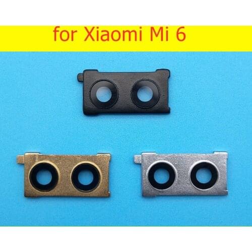 For Xiaomi Mi 6 Back Rear Camera Glass Lens with Frame Holder with 3M Glue Replacement Repair Spare Parts