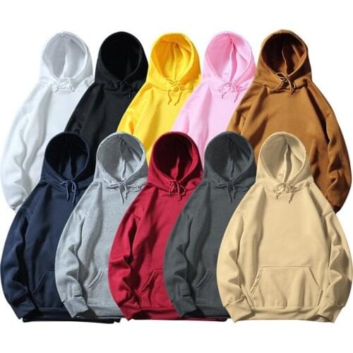 Hoodies Sweatshirts Men Woman Fashion Solid color Red Black Gray Pink Autumn Winter fleece Hip Hop Hoody Male Brand Casual Tops