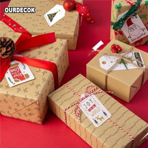 50pcs/lot Merry Christmas DIY Unique Gift Tags JOY TO WORLD tag Small Card Optional String DIY Craft Label Party Decor