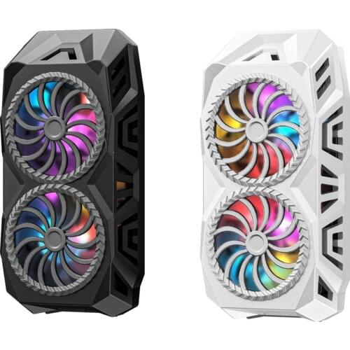 Universal Mobile Phone Cooling Heat Sink Cooling Fan With RGB Backlight For iPhone 12 11 Pro XS MAX XR 8 7 Huawei Samsung Xiaomi