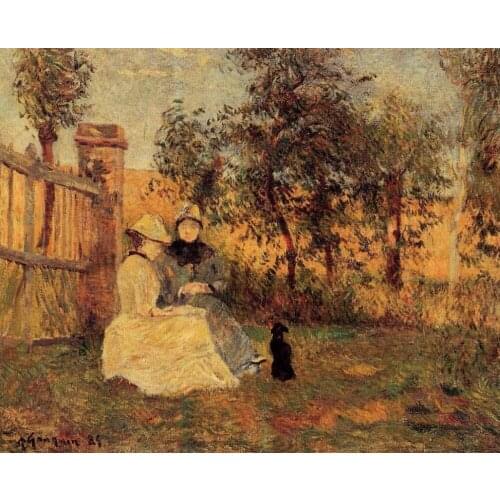High quality Oil painting Canvas Reproductions Conversation (1885) by Paul Gauguin hand painted