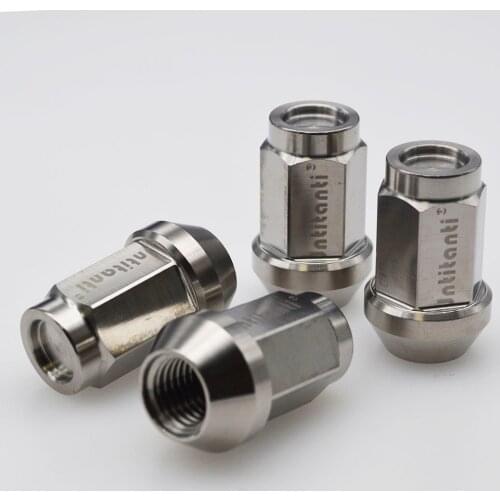 High performance strong silver color 60 degree cone seat closed end Gr.5 titanium alloy lug nut M12*1.5*35mm