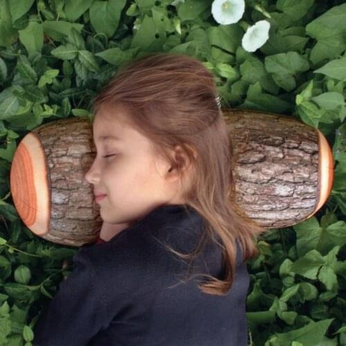 1Piece Wood Log Pillow / Tree Stump Wood Texture Throw Pillow In The Car Decorate